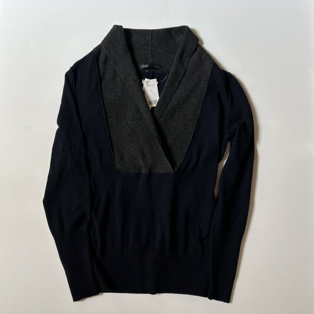 NWT Banana Republic Sweater Women's Small dk. Navy Gray Cashmere Blend Pullover